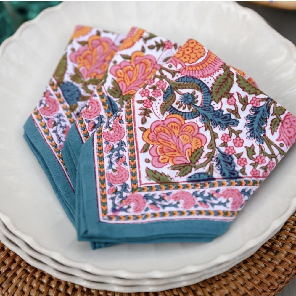 Pomegranate Placemat & Napkins Set For One Jewel Blossom - Picture 11 of 14
